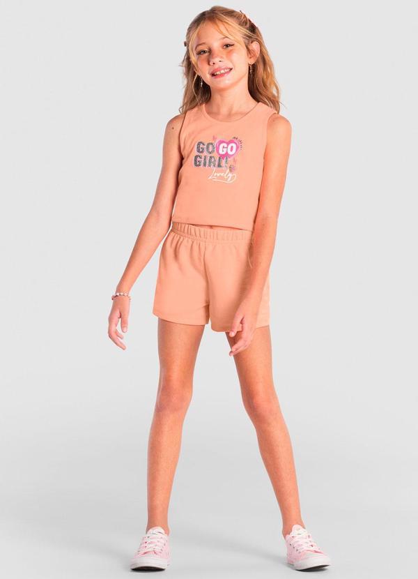 Brandili - Conjunto Infantil Estampa com Glitter Rosa