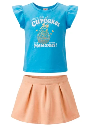 Brandili - Conjunto Infantil Estampa Cupcake Azul - BRANDILI