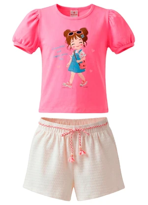 Brandili - Conjunto Infantil Estampa Meninas Rosa - BRANDILI
