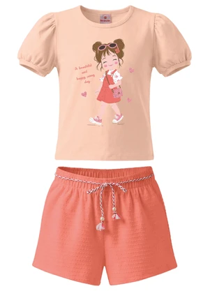 Brandili - Conjunto Infantil Estampa Meninas Rosa - BRANDILI