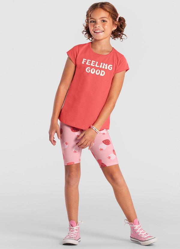 Brandili - Conjunto Infantil Estampado com Glitter Vermelho