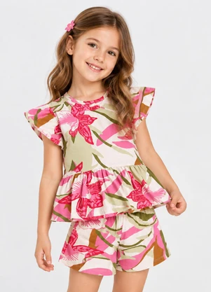 Select - Conjunto Infantil Estampado Rosa - SELECT