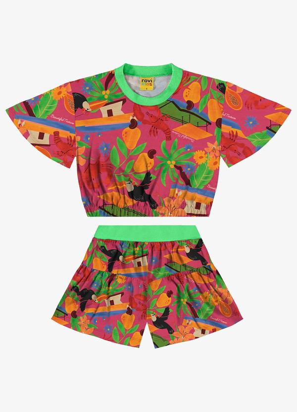 Rovi Kids - Conjunto Infantil Estampado Rosa