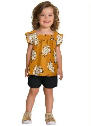 Milon - Conjunto Infantil MeninaAmarelo - MILON