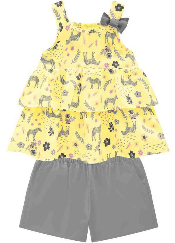 Milon - Conjunto Infantil MeninaAmarelo