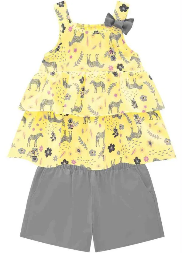 Milon - Conjunto Infantil MeninaAmarelo