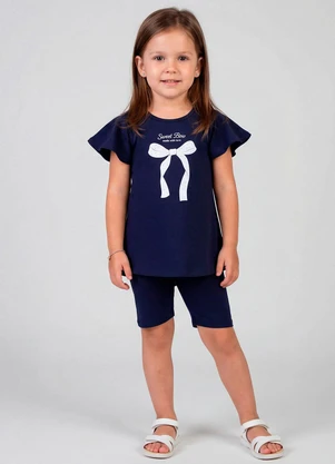 Select - Conjunto Infantil Feminino Blusa e Ciclista Azul - SELECT