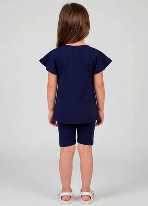 Select - Conjunto Infantil Feminino Blusa e Ciclista Azul - SELECT