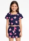 Select - Conjunto Infantil Feminino Blusa e Short Preto - variação: Azul