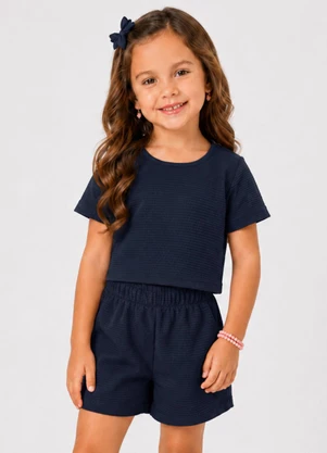 Select - Conjunto Infantil Feminino Blusa e Short Azul - SELECT