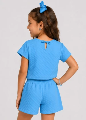 Select - Conjunto Infantil Feminino Blusa e Short Azul - SELECT
