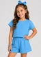 Select - Conjunto Feminino Blusa e Short Vermelho - variação: Azul