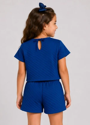 Select - Conjunto Infantil Feminino Blusa e Short Azul - SELECT