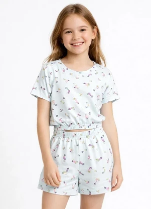 Select - Conjunto Infantil Feminino Blusa e Short Bege - SELECT
