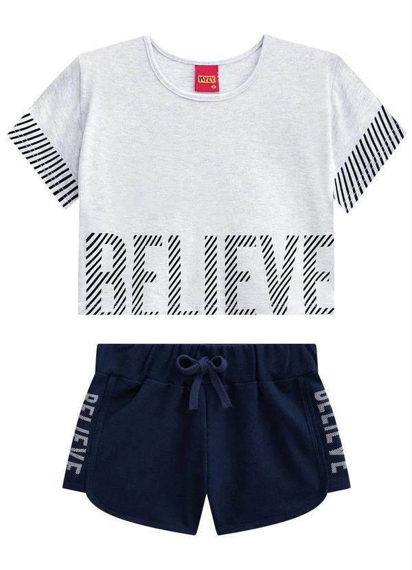 Kyly - Conjunto Infantil Menina Blusa e Short Mescla
