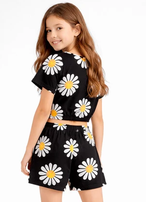 Select - Conjunto Infantil Feminino Blusa e Short Preto - SELECT