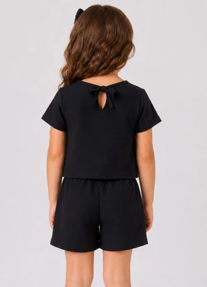 Select - Conjunto Infantil Feminino Blusa e Short Preto - SELECT