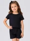 Select - Conjunto Infantil Feminino Blusa e Short Azul - variação: Preto