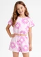 Select - Conjunto Infantil Feminino Blusa e Short Preto - variação: Rosa