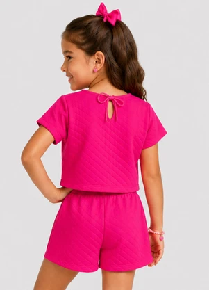 Select - Conjunto Infantil Feminino Blusa e Short Rosa - SELECT