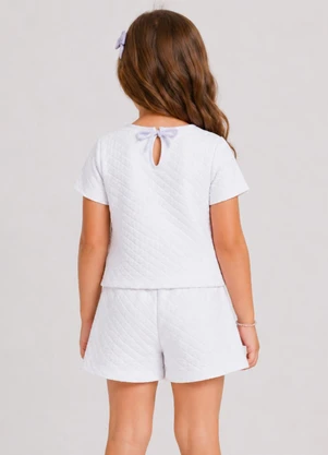 Select - Conjunto Infantil Feminino Blusa e Shorts Branco - SELECT