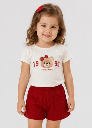 Trick Nick - Conjunto Infantil Feminino Blusa Short Branco - TRICK NICK