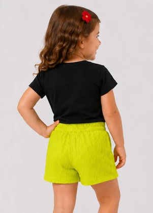 Trick Nick - Conjunto Infantil Feminino Blusa Short Preto - TRICK NICK