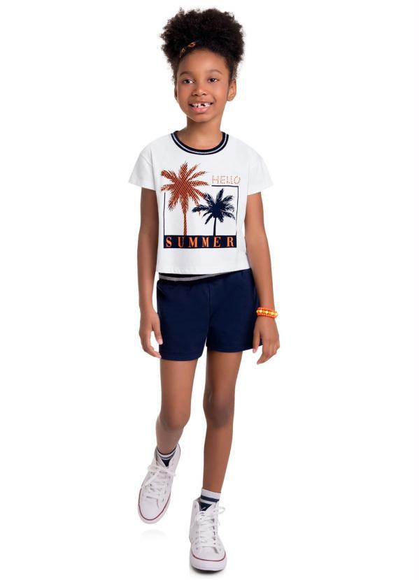 Kyly - Conjunto Infantil Feminino Branco