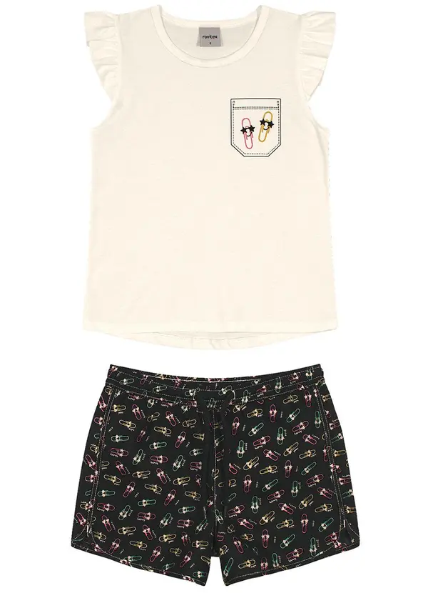 Rovi Kids - Conjunto Infantil Menina Clips Bege 3