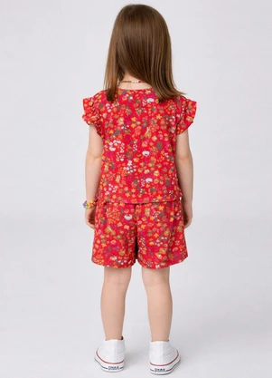 Select - Conjunto Infantil Feminino com Babado Vermelho - SELECT
