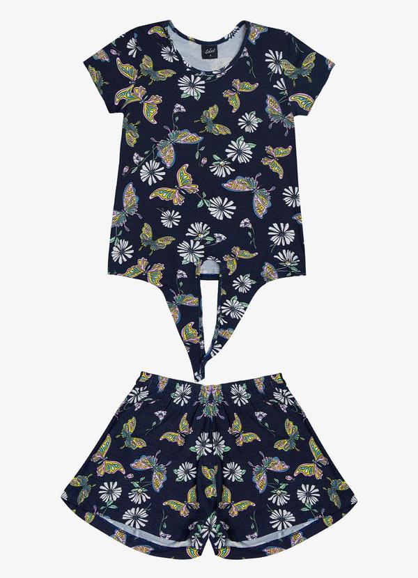 Select - Conjunto Infantil Feminino Estampado Azul
