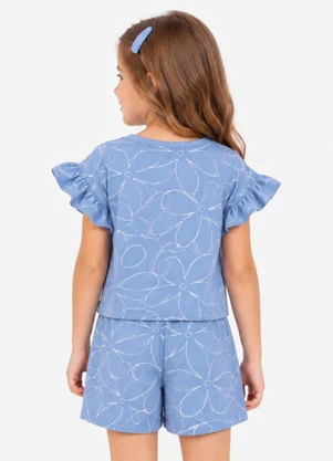 Select - Conjunto Infantil Feminino Estampado Azul - SELECT