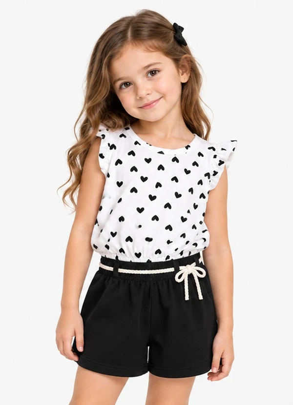 Select - Conjunto Infantil Feminino Estampado Bege