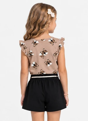 Select - Conjunto Infantil Feminino Estampado Bege - SELECT