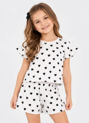 Select - Conjunto Infantil Feminino Estampado Branco - SELECT