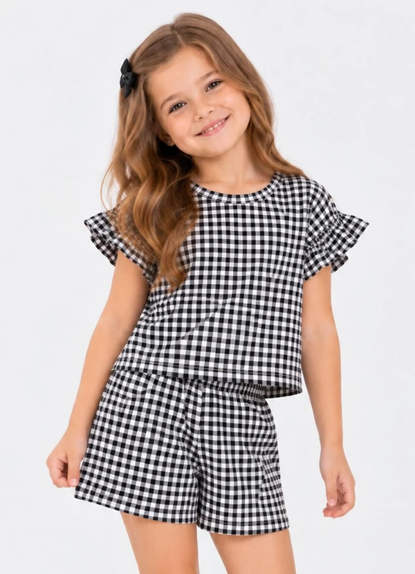Select - Conjunto Infantil Feminino Estampado Preto