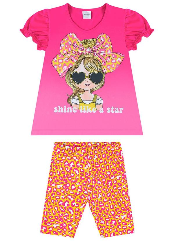 Rovi Kids - Conjunto Infantil Feminino Estampado Rosa