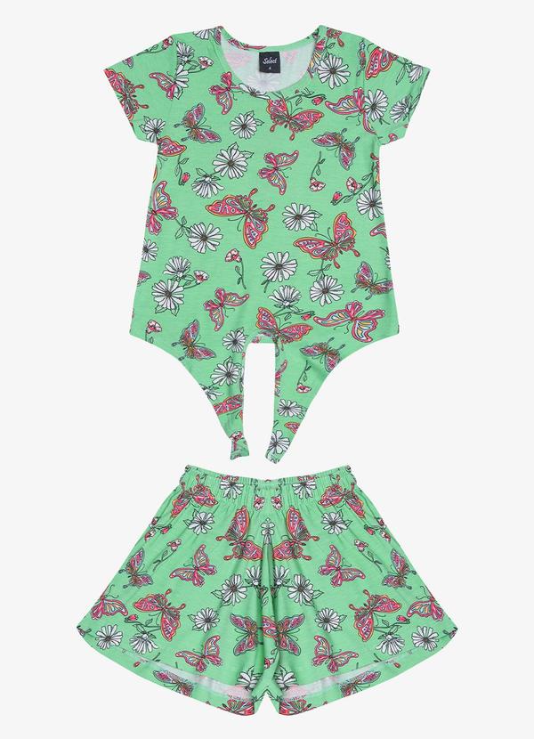 Select - Conjunto Infantil Feminino Estampado Verde