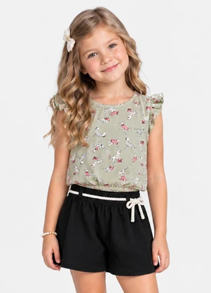 Select - Conjunto Infantil Feminino Estampado Verde - SELECT