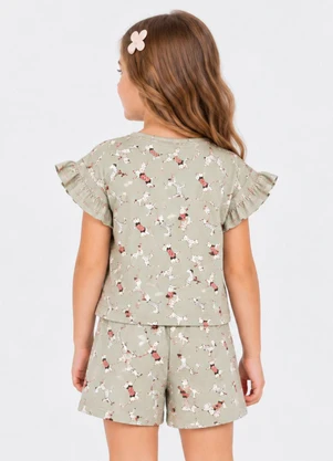 Select - Conjunto Infantil Feminino Estampado Verde - SELECT