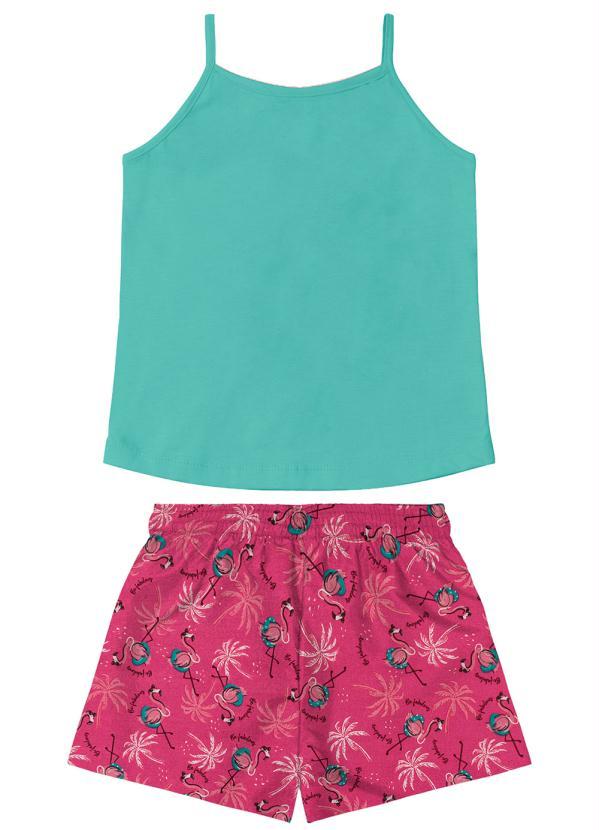 Rovi Kids - Conjunto Infantil Feminino Flamingo Verde 2
