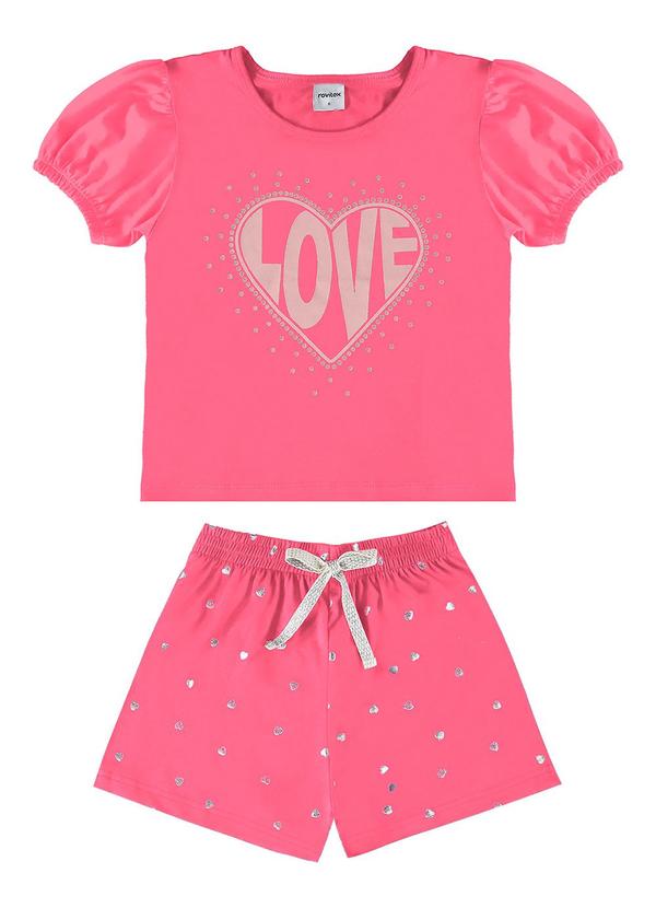 Conjunto Infantil Feminino Love Rosa - Rovi Kids