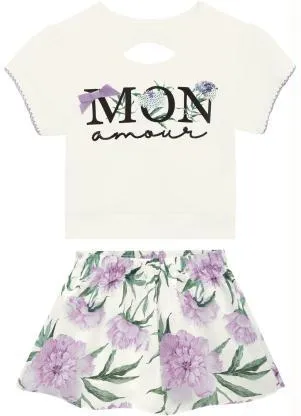 Milon - Conjunto Infantil MeninaOff White - MILON
