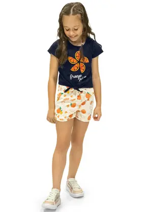 Rovi Kids - Conjunto Infantil Menina Orange Azul - ROVI KIDS