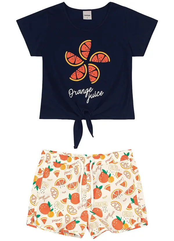 Rovi Kids - Conjunto Infantil Menina Orange Azul 3