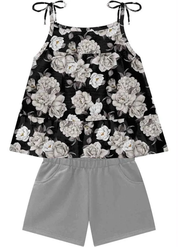 Milon - Conjunto Infantil MeninaPreto