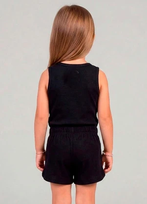 Select - Conjunto Infantil Feminino Regata e Short Preto - SELECT