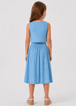 Select - Conjunto Infantil Feminino Saia e Regata Azul - SELECT