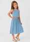 Select - Conjunto Infantil Feminino Saia e Regata Bege - variação: Azul