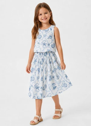 Select - Conjunto Infantil Feminino Saia e Regata Bege - SELECT